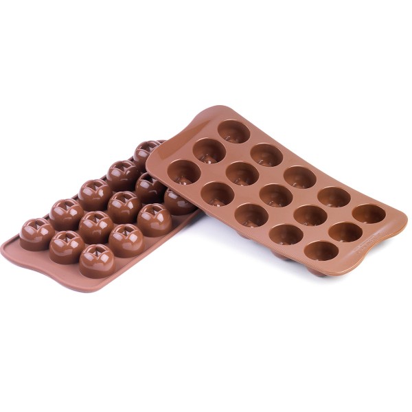 Силіконова форма для шоколаду фігурна напівсфера 28х20 мм, Silikomart (Італія)