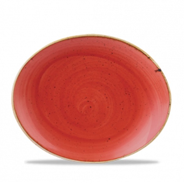 Тарелка овальная 19,2х16 см, серия Stonecast Berry Red