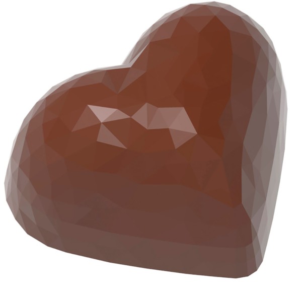 Форма для шоколаду полікарбонатна Серце з гранями 13 г