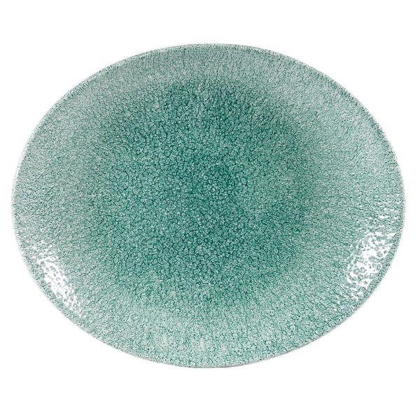 Блюдо овальное 31,7х25,5 см, серия Raku Jade Green